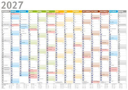 2027 wandkalender din - wandkalender, a2