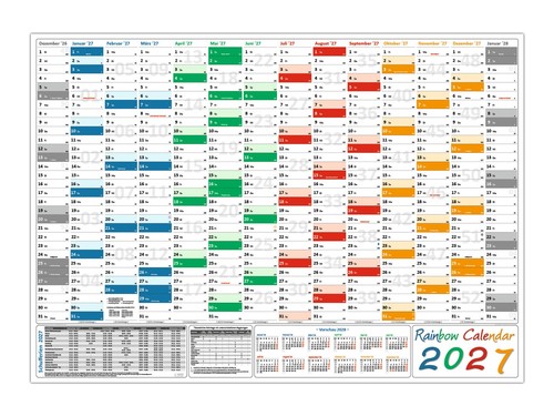Rainbow wandkalender din - rainbow,