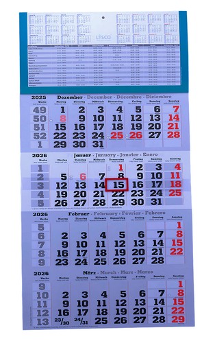 Gefaltet monats wandkalender - gefaltet,