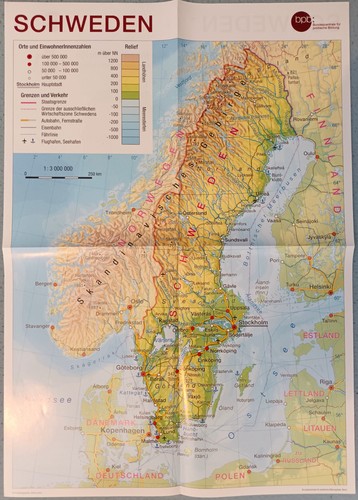Schweden poster karte - schweden:, poster-karte