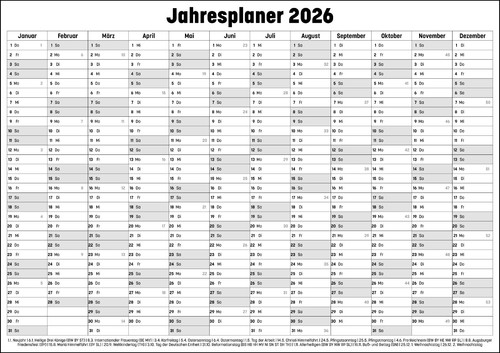 Jahresplaner wandkalender - jahresplaner,,
